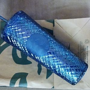 Starbucks Blue Azure Jeweled Studded Cold Cup Tumbler